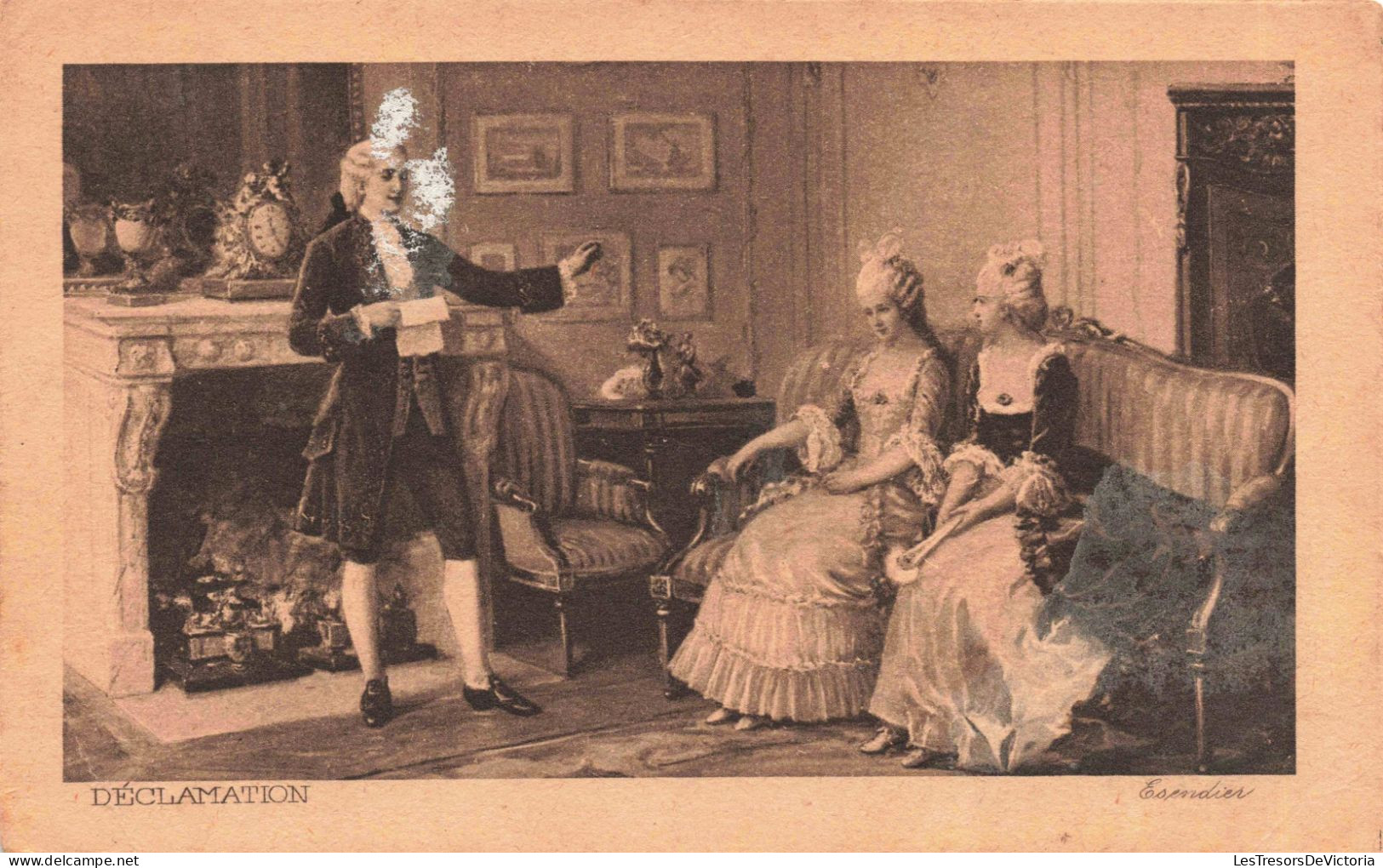 CPA - Tableau - DECLAMATION - Salon Avec Un Gentilhomme Et Deux Femmes - Espendier - Carte Postale Ancienne - Louvre