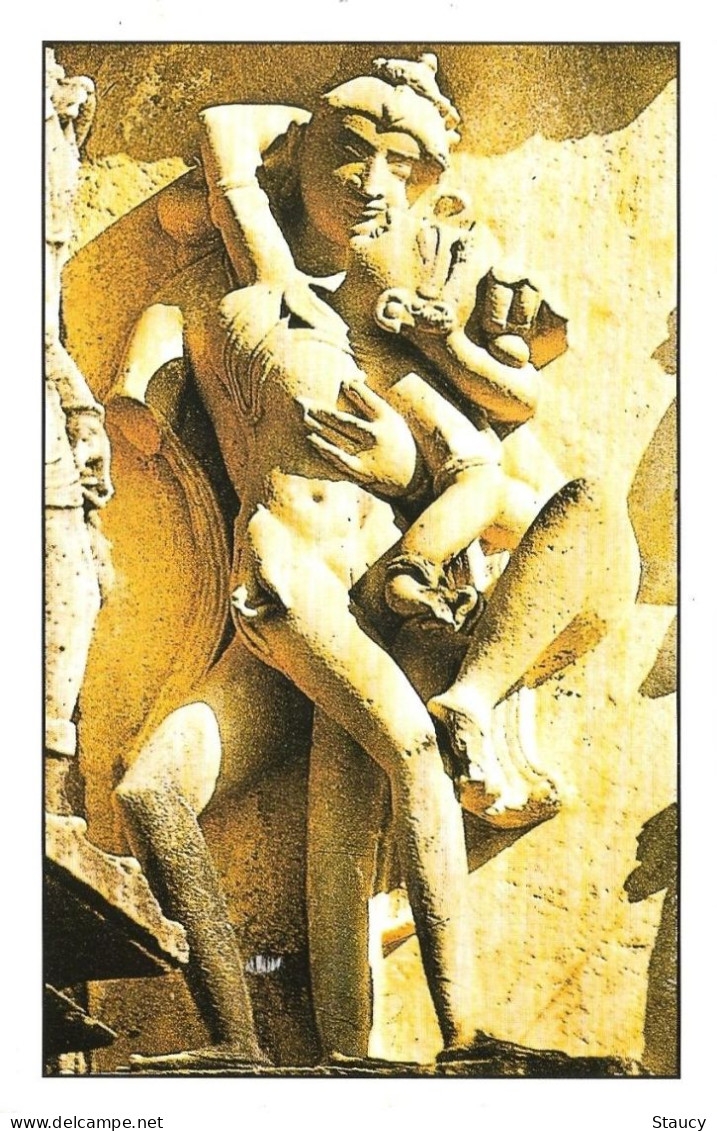 India Khajuraho Temples MONUMENTS - A Figure From Devi Jagdamba TEMPLE 925-250 A.D Picture Post CARD New As Per Scan - Ethniques, Cultures