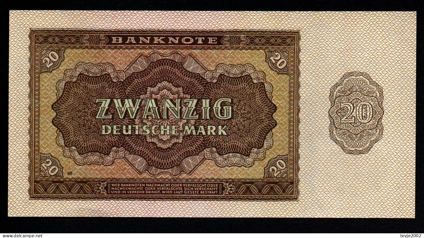 DDR 1944 - 20 Deutsche Mark - 344 D - Sehr Gute Erhaltung - 20 Deutsche Mark