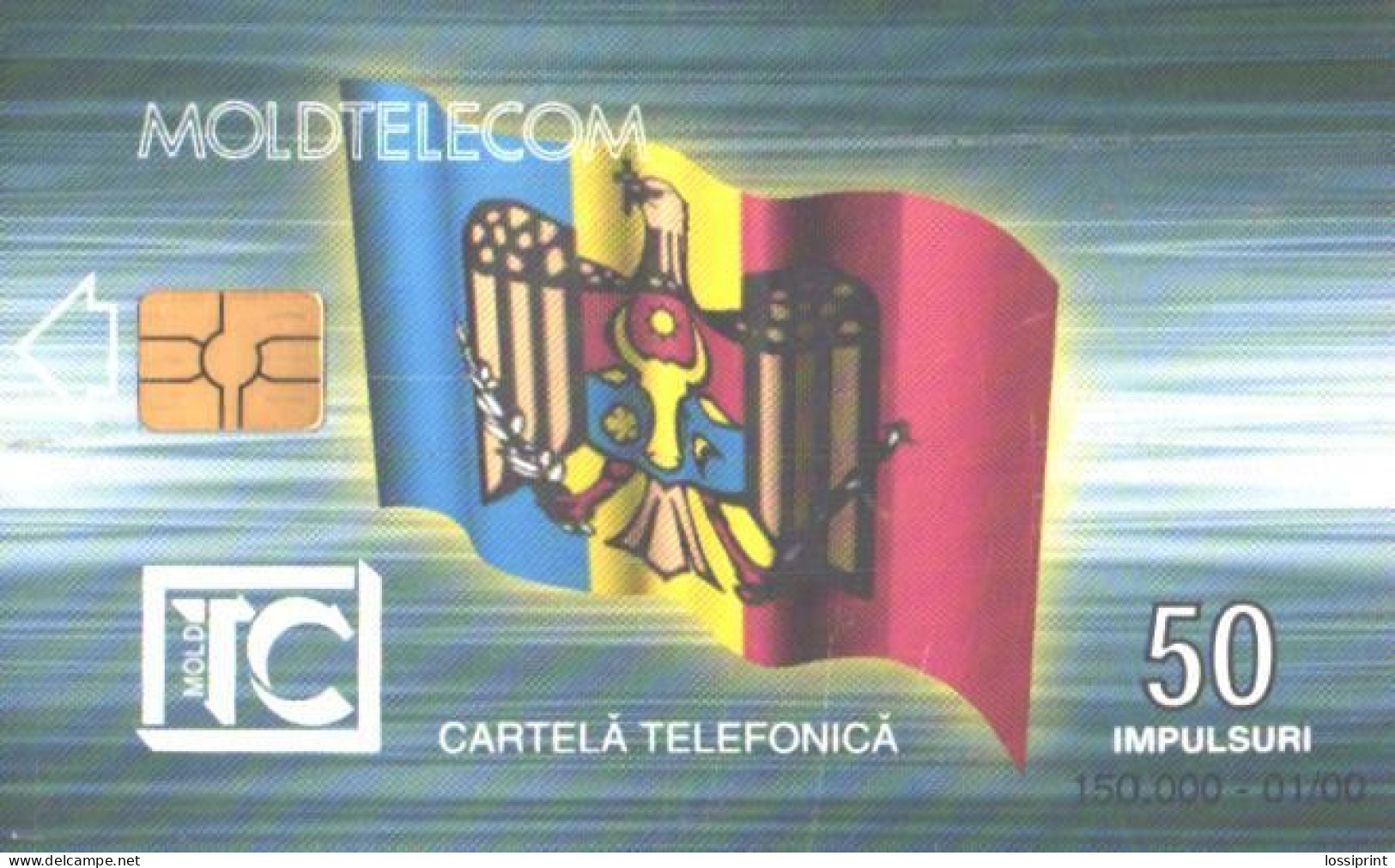 Moldova:Used Phonecard, Moldtelecom, 50 Impulses, Stefan Cel Mare Monument, 2000 - Moldawien (Moldau)