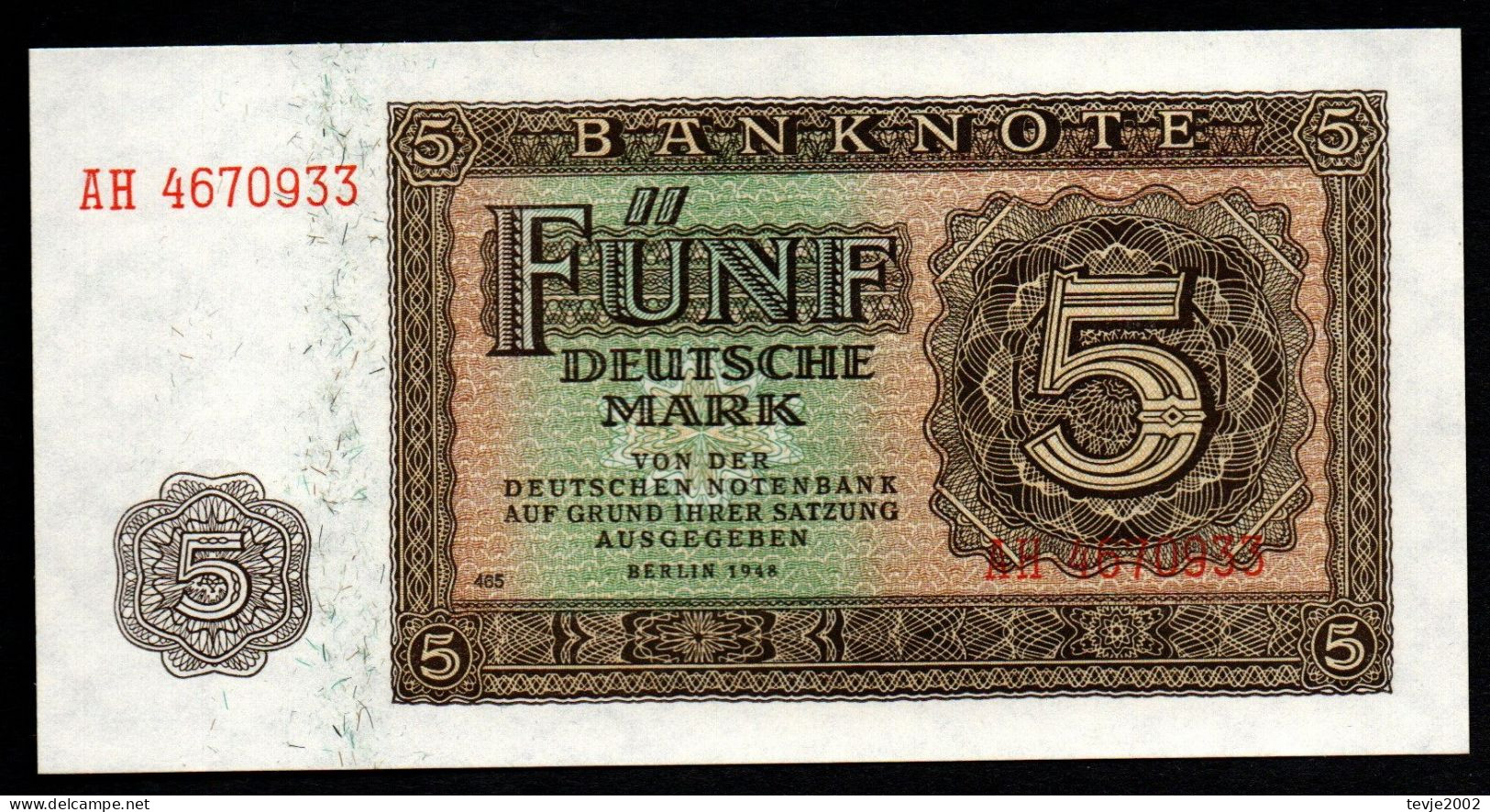DDR 1944 - 5 Deutsche Mark - 342 D - Sehr Gute Erhaltung - 5 Deutsche Mark