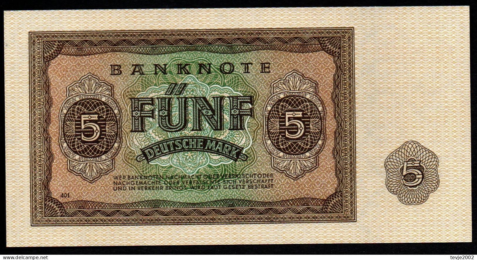 DDR 1944 - 5 Deutsche Mark - 342 D - Sehr Gute Erhaltung - 5 Deutsche Mark