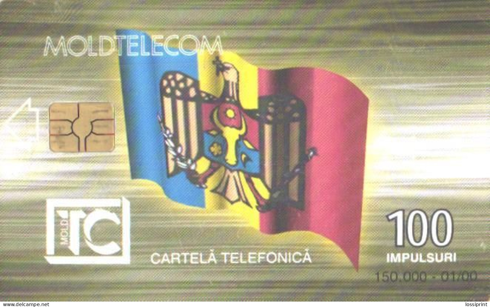 Moldova:Used Phonecard, Moldtelecom, 100 Impulses, Triumph Arch, 2000 - Moldova