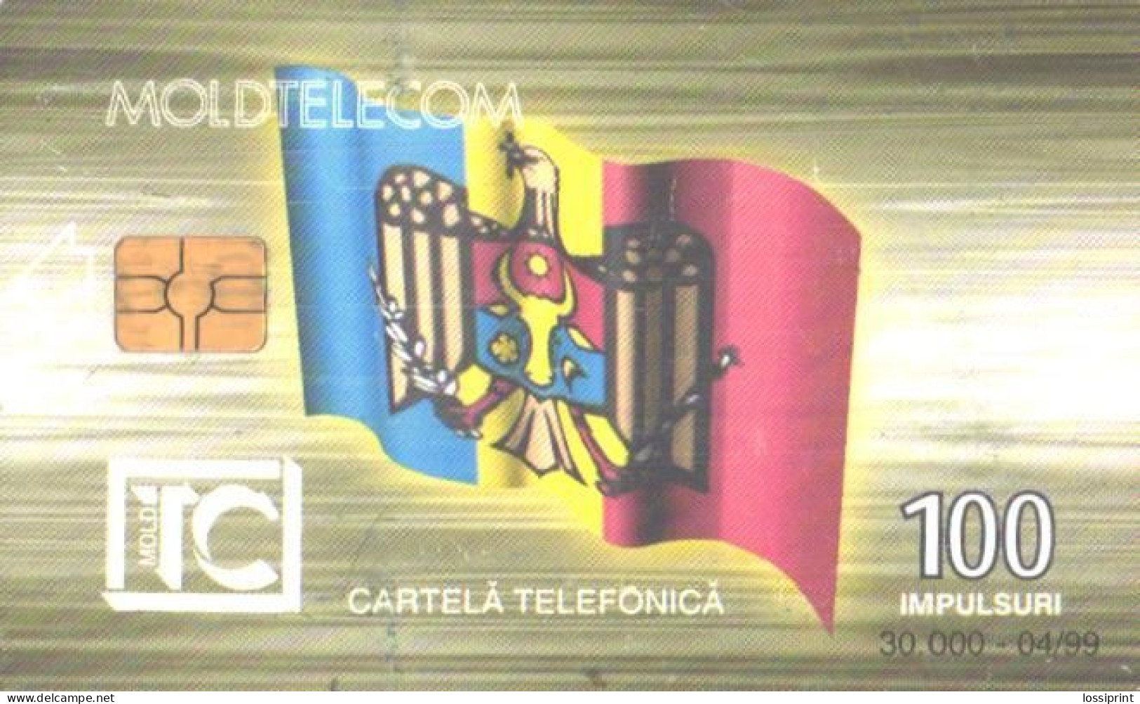 Moldova:Used Phonecard, Moldtelecom, 100 Impulses, Triumph Arch, 1999 - Moldavië