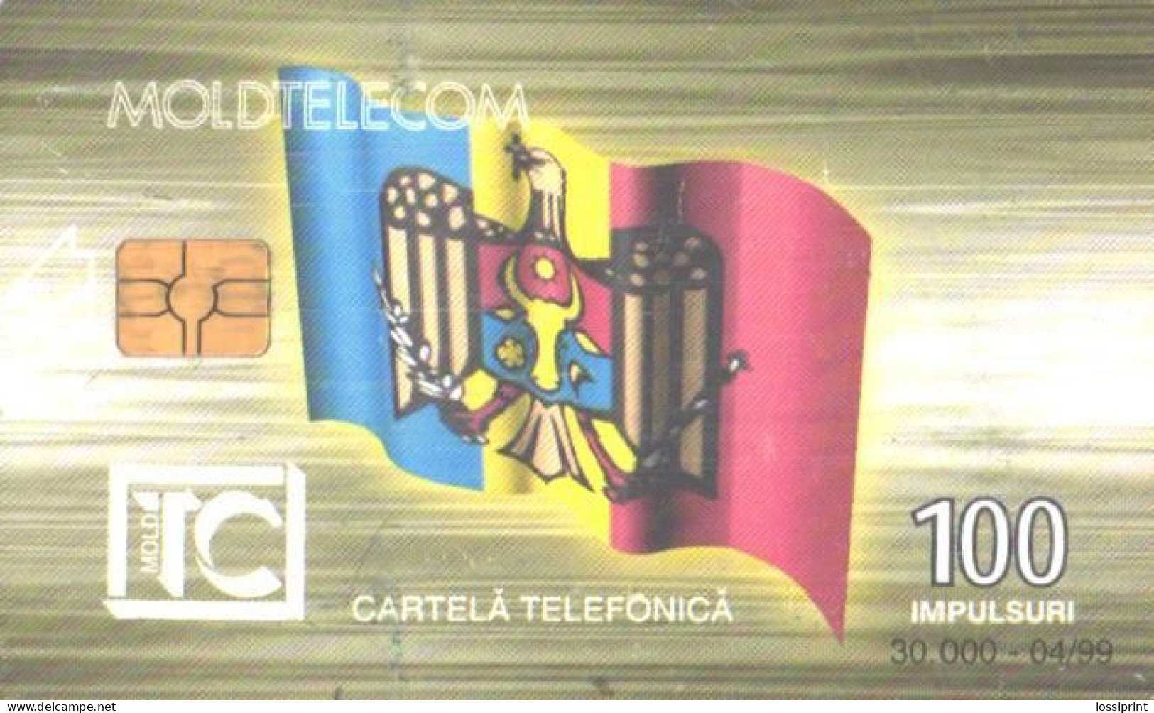 Moldova:Used Phonecard, Moldtelecom, 100 Impulses, Triumph Arch, 1999 - Moldova