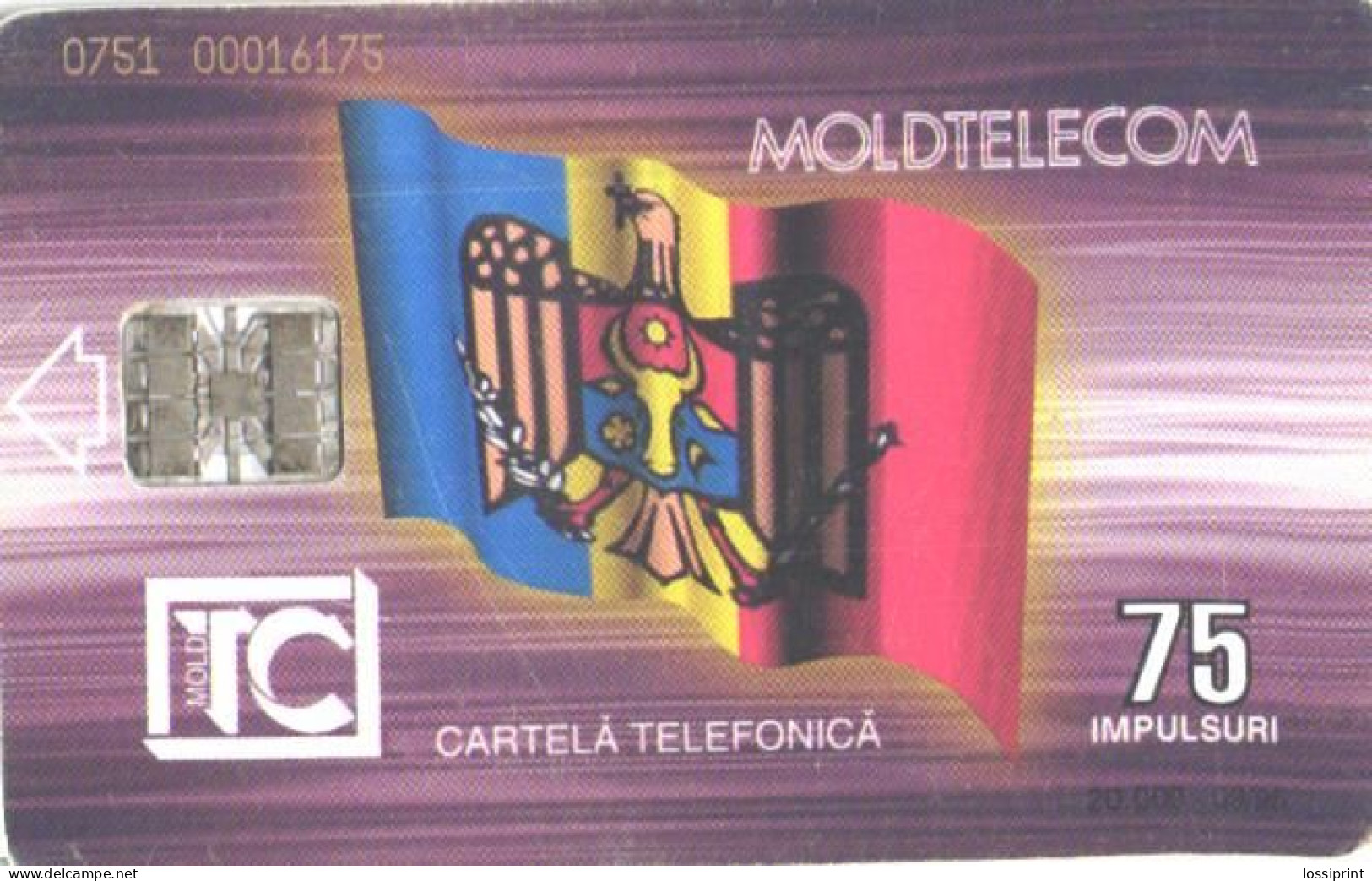 Moldova:Used Phonecard, Moldtelecom, 75 Impulses, Building, 1995 - Moldavië