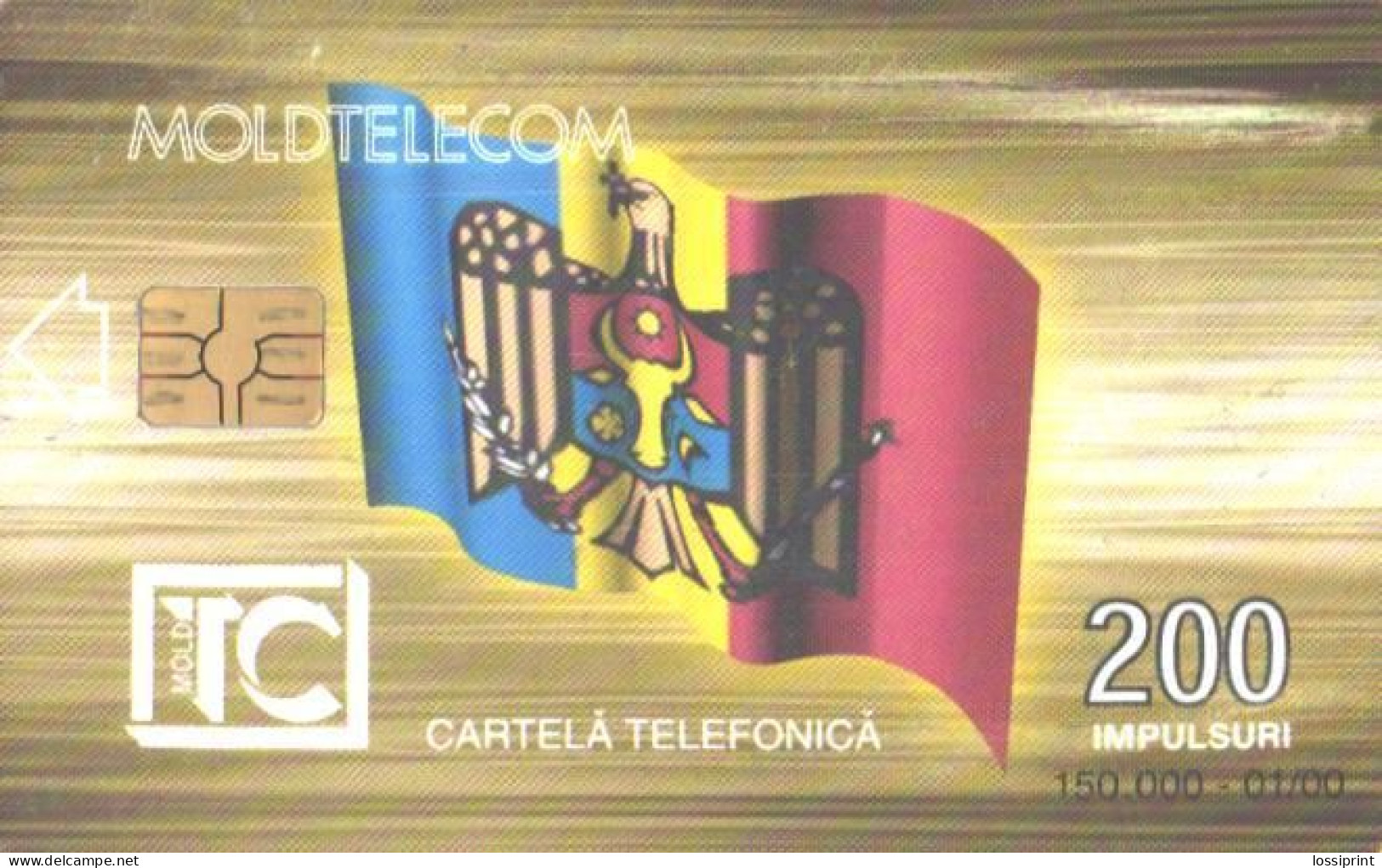 Moldova:Used Phonecard, Moldtelecom, 200 Impulses, Building, 2000 - Moldavia