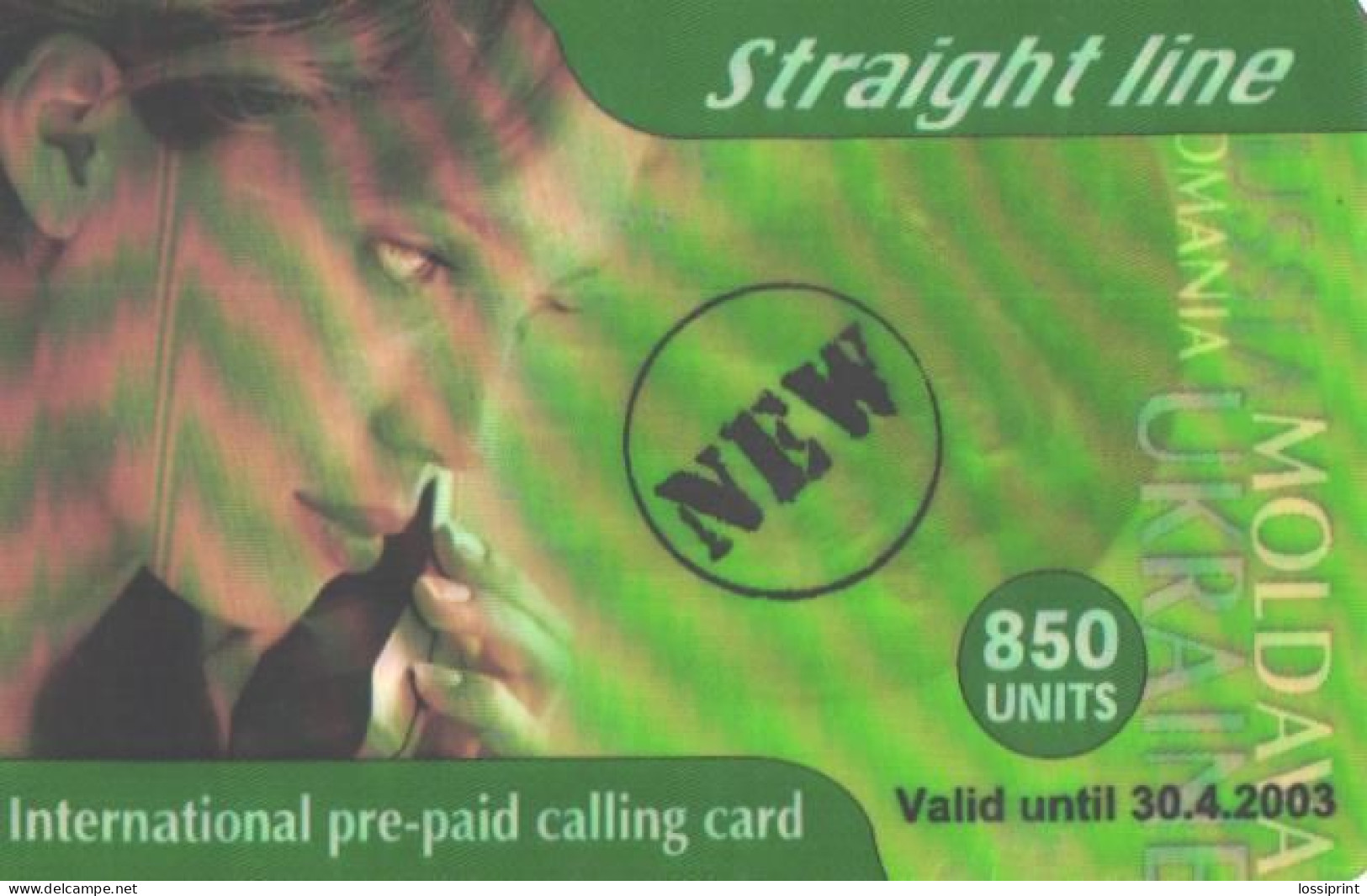 Moldova:Ukraine:Used Phonecard, Moldtelecom, 850 Units, Stright Line, 2003 - Moldova