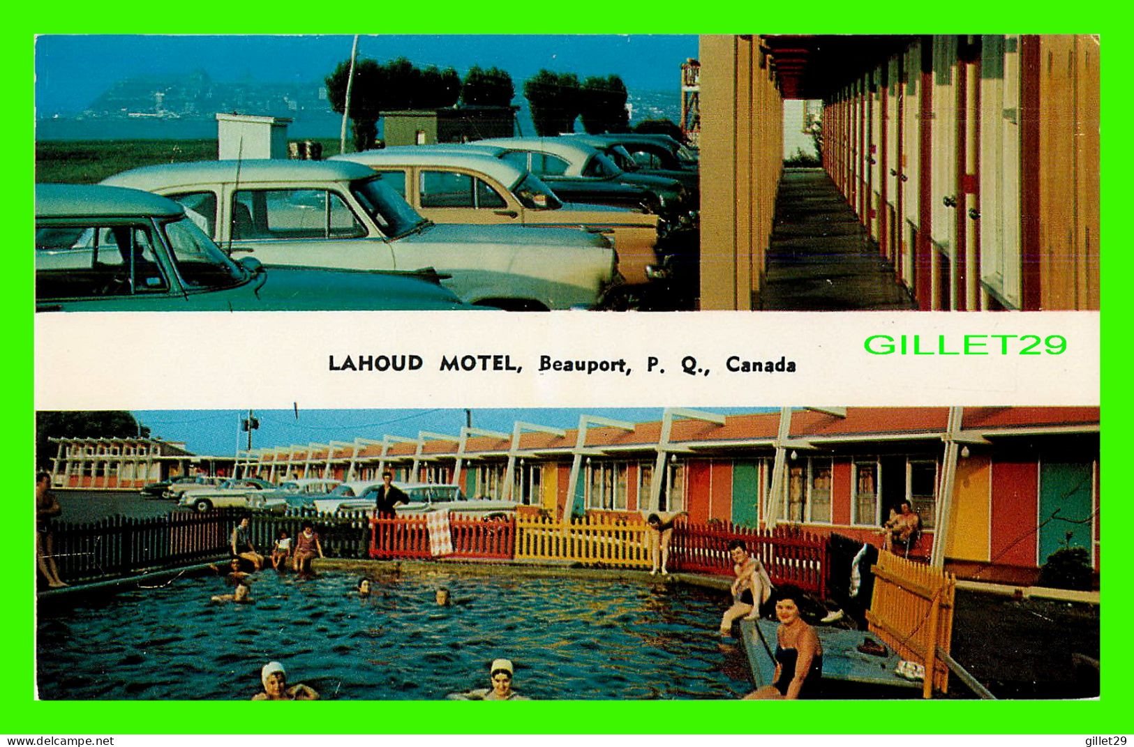 BEAUPORT, QUÉBEC - LAHOUD MOTEL - 2 MULTIVUES - DEXTER - PUB. BY W, SCHERMER - VIEILLE VOITURES - - Québec - Beauport