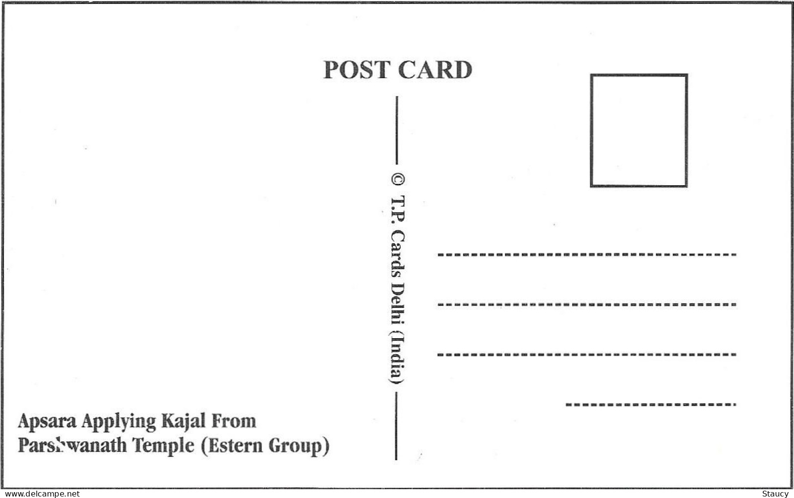 India Khajuraho Temples MONUMENTS - A Figure From Devi Jagdamba TEMPLE 925-250 A.D Picture Post CARD New Per Scan - Ethnics