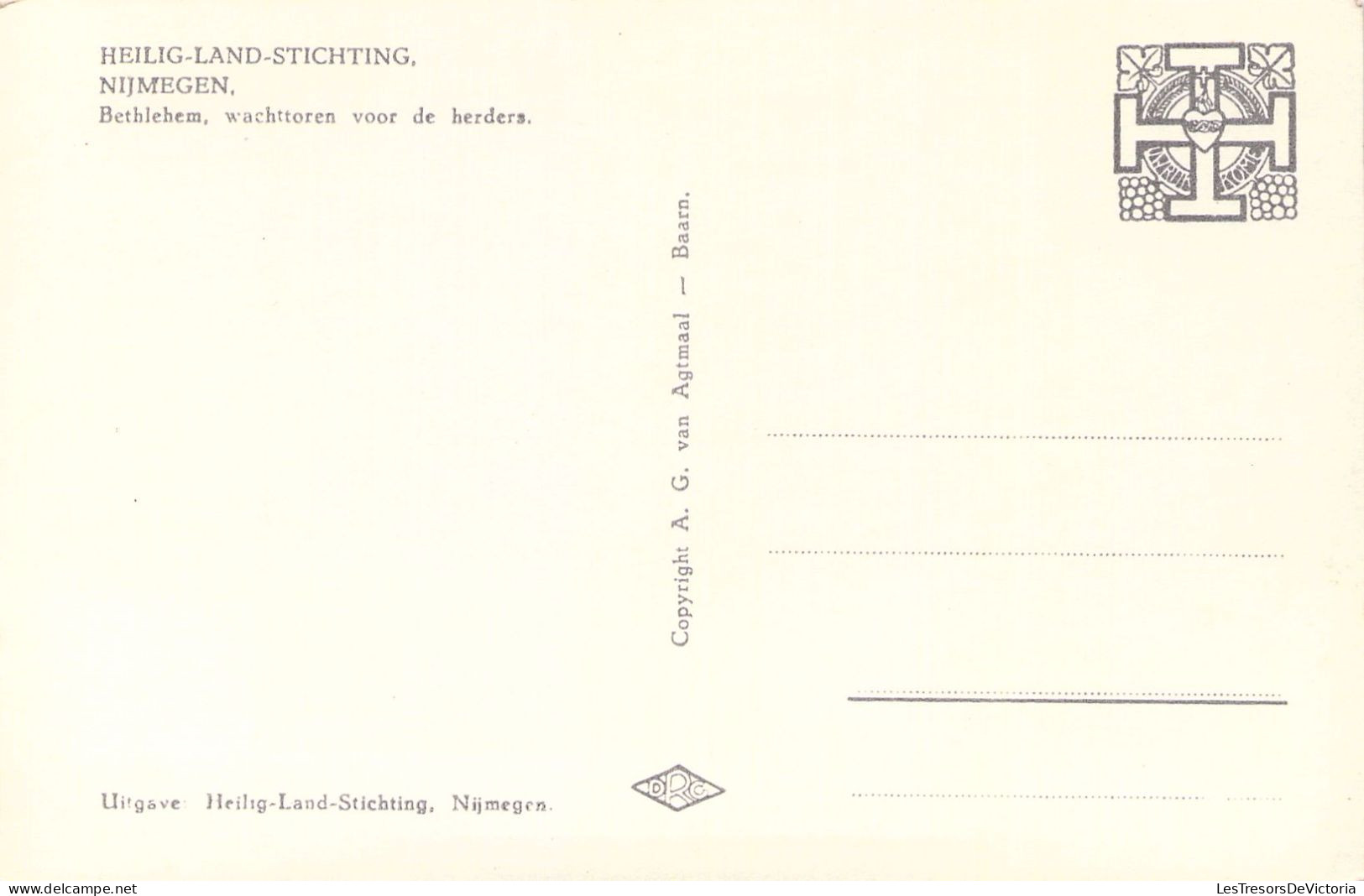 PAYS BAS - Heilig Land Stichting Nijmegen - Bethlehem - Wachttoren Voor De Herders -  Carte Postale Ancienne - Autres & Non Classés