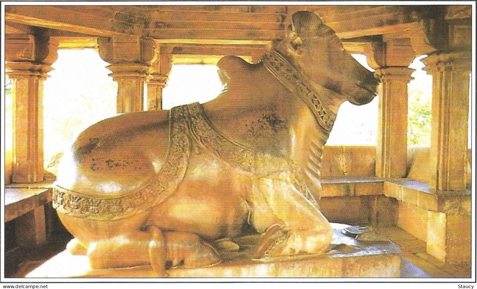 India Khajuraho Temples MONUMENTS - NANDI VISHVANATH Temple Picture Post CARD New As Per Scan - Etnicas