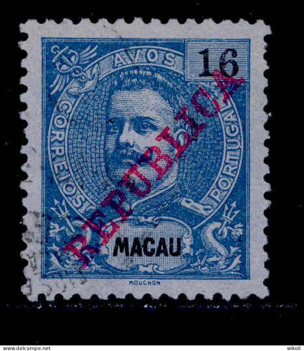 ! ! Macau - 1911 D. Carlos 16 A - Af. 159 - Used - Oblitérés