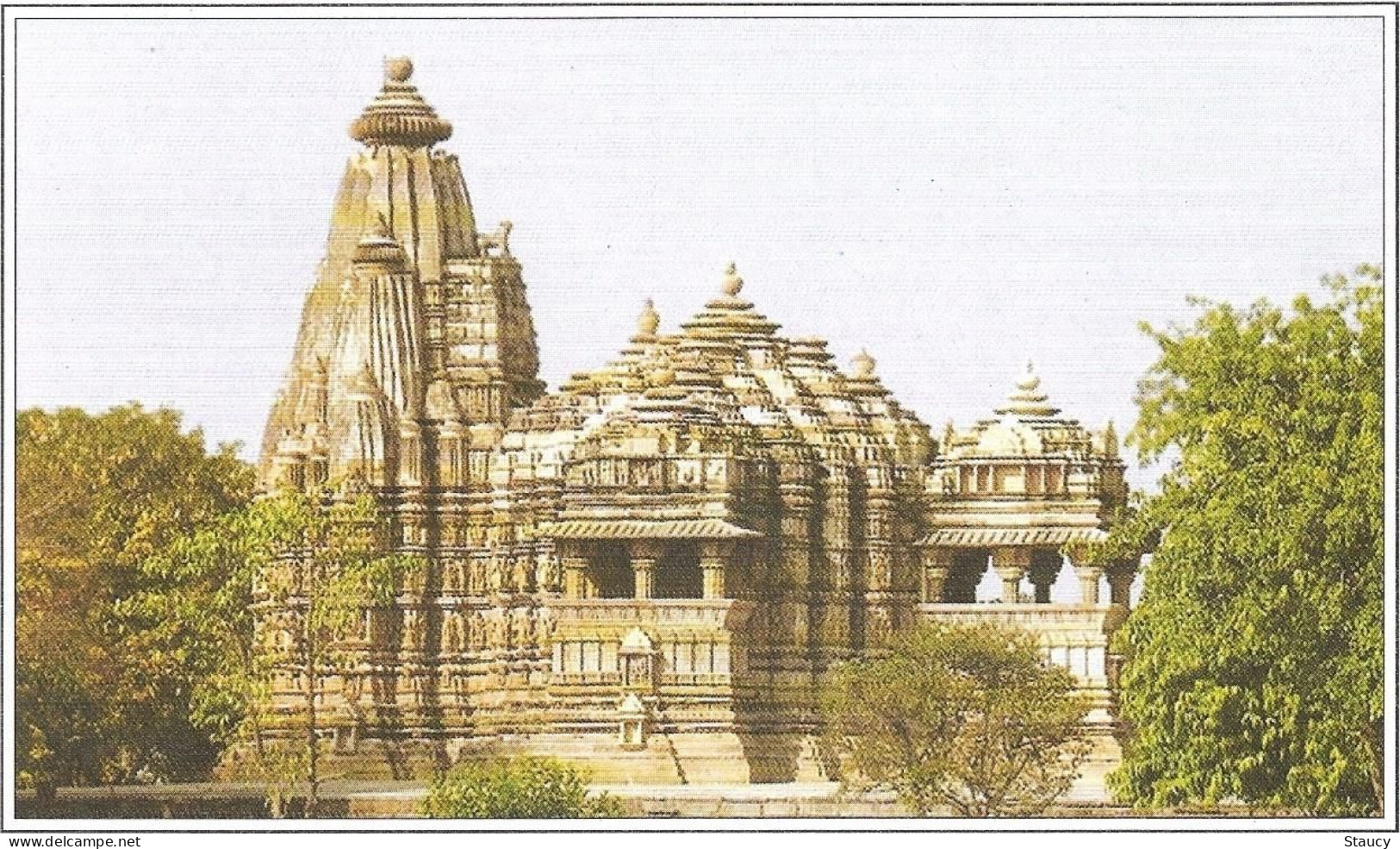 India Khajuraho Temples MONUMENTS - CHITRAGUPTA's SUN Temple Picture Post CARD New As Per Scan - Hinduism