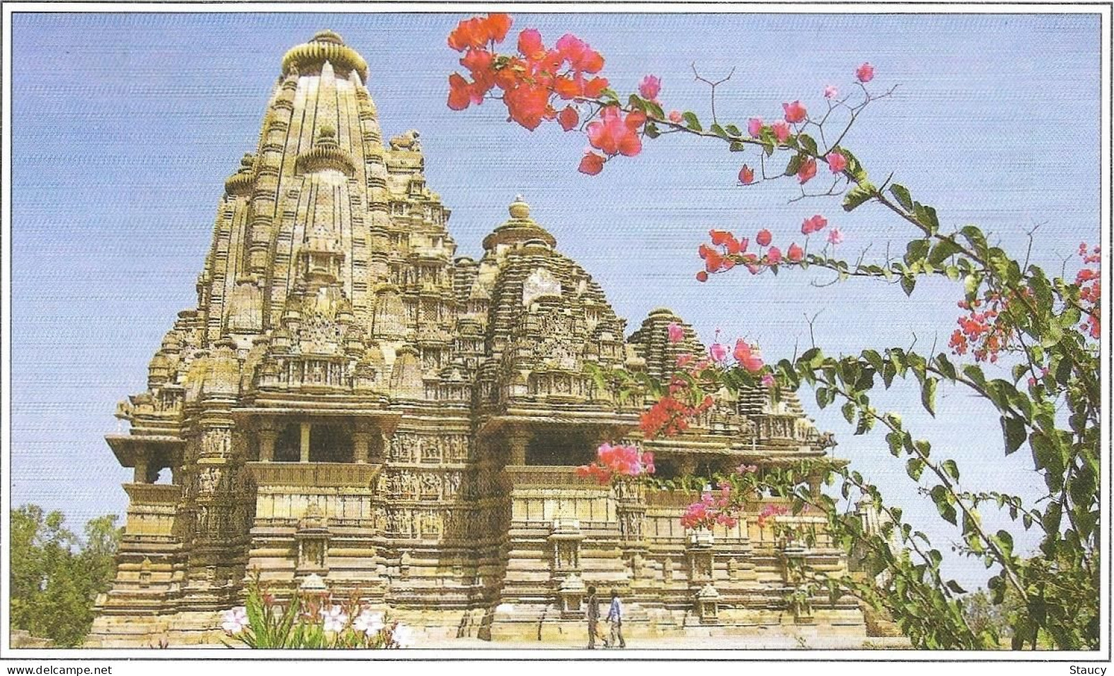 India Khajuraho Temples MONUMENTS - VISHVANATHA Temple Picture Post CARD New As Per Scan - Ethniques, Cultures