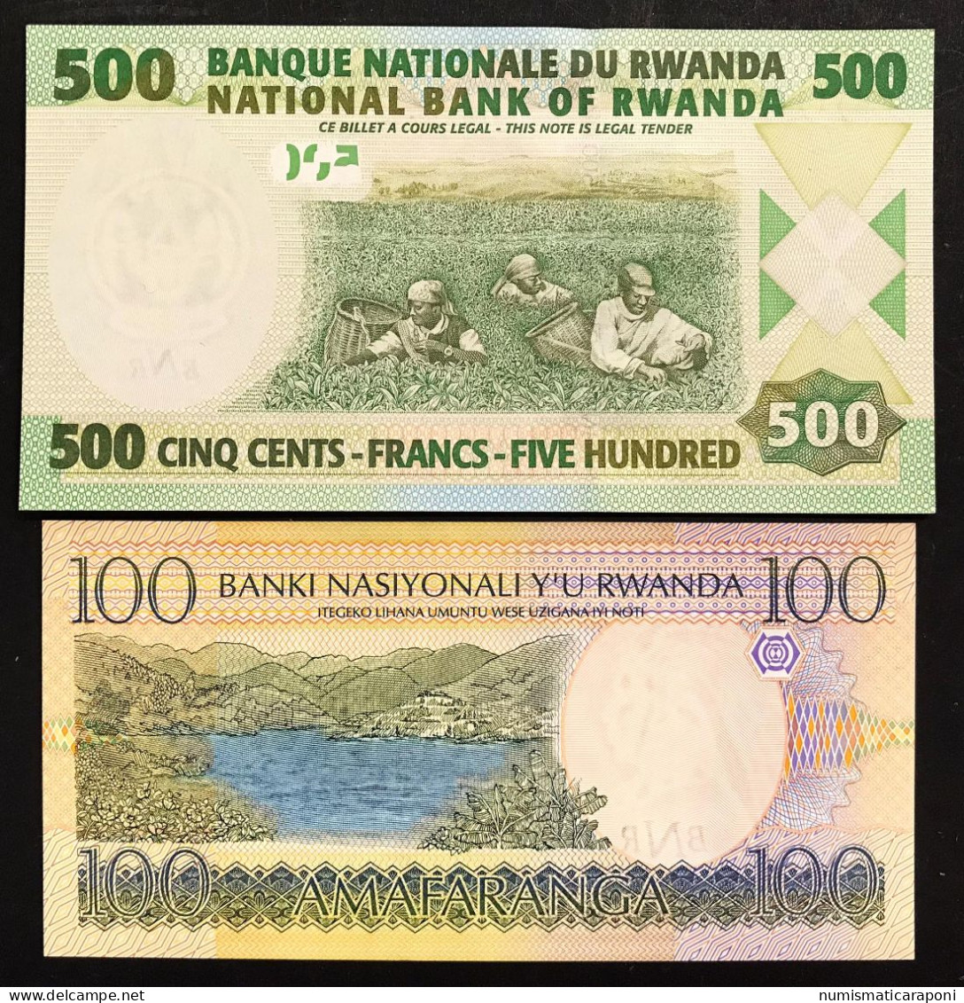 Rwanda 100 Francs 2003 + 500 Francs 2004 AA LOTTO 4661 - Rwanda