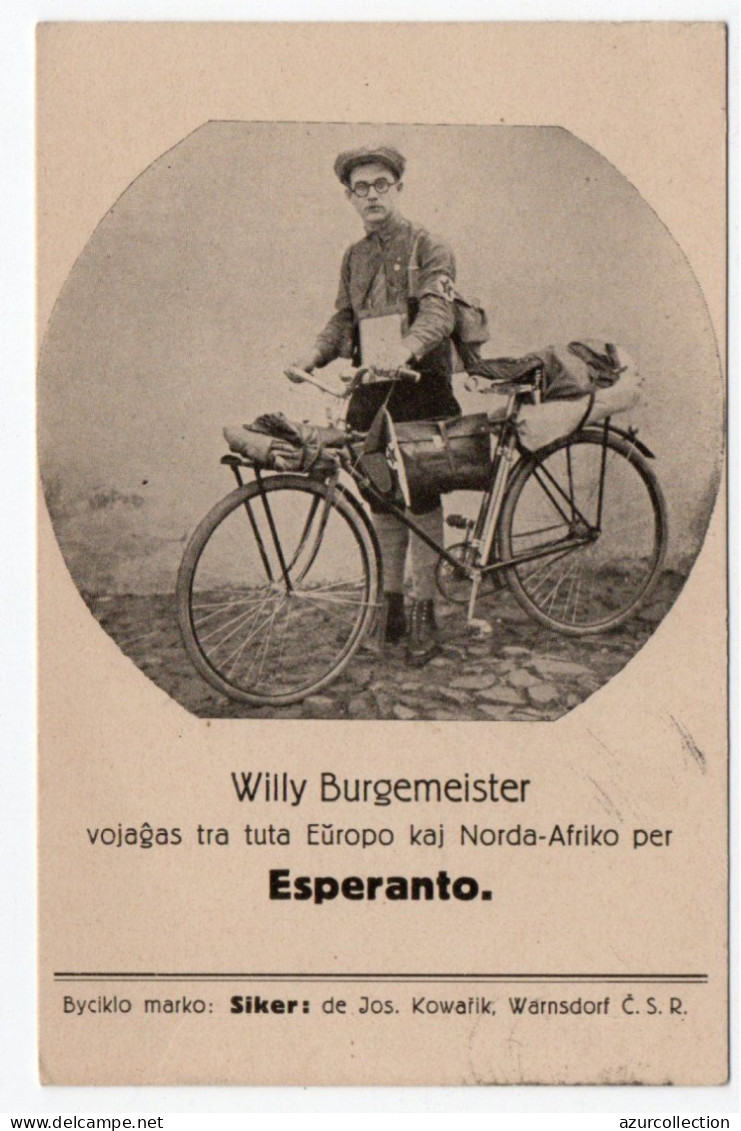 Portrait De Willy Burgmeister Et Son Vélo - Esperanto