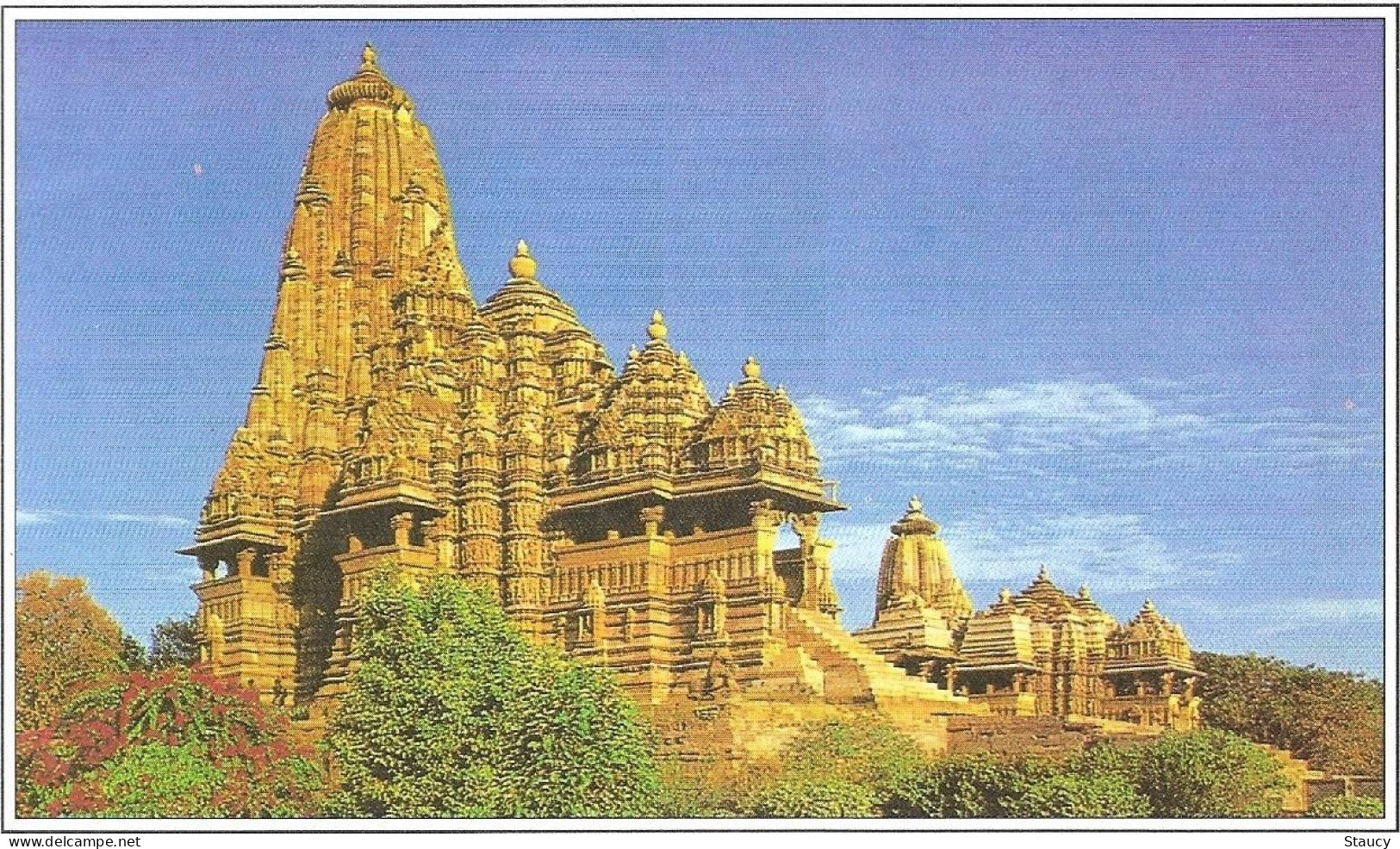 India Khajuraho Temples MONUMENTS - KANDARIYA MAHADEVE Temple Picture Post CARD New As Per Scan - Hinduismo