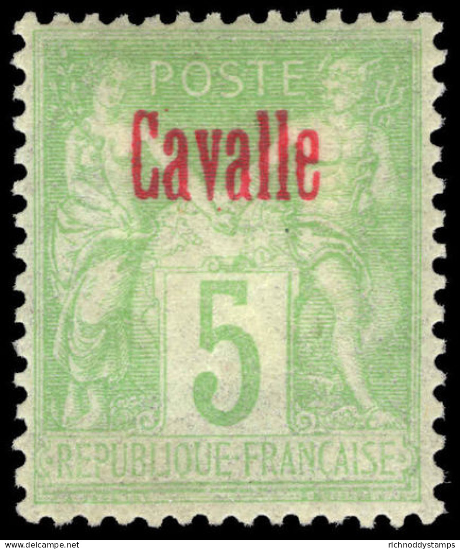 Cavalle 1893-1900 5c Yellow-green Lightly Mounted Mint. - Nuovi