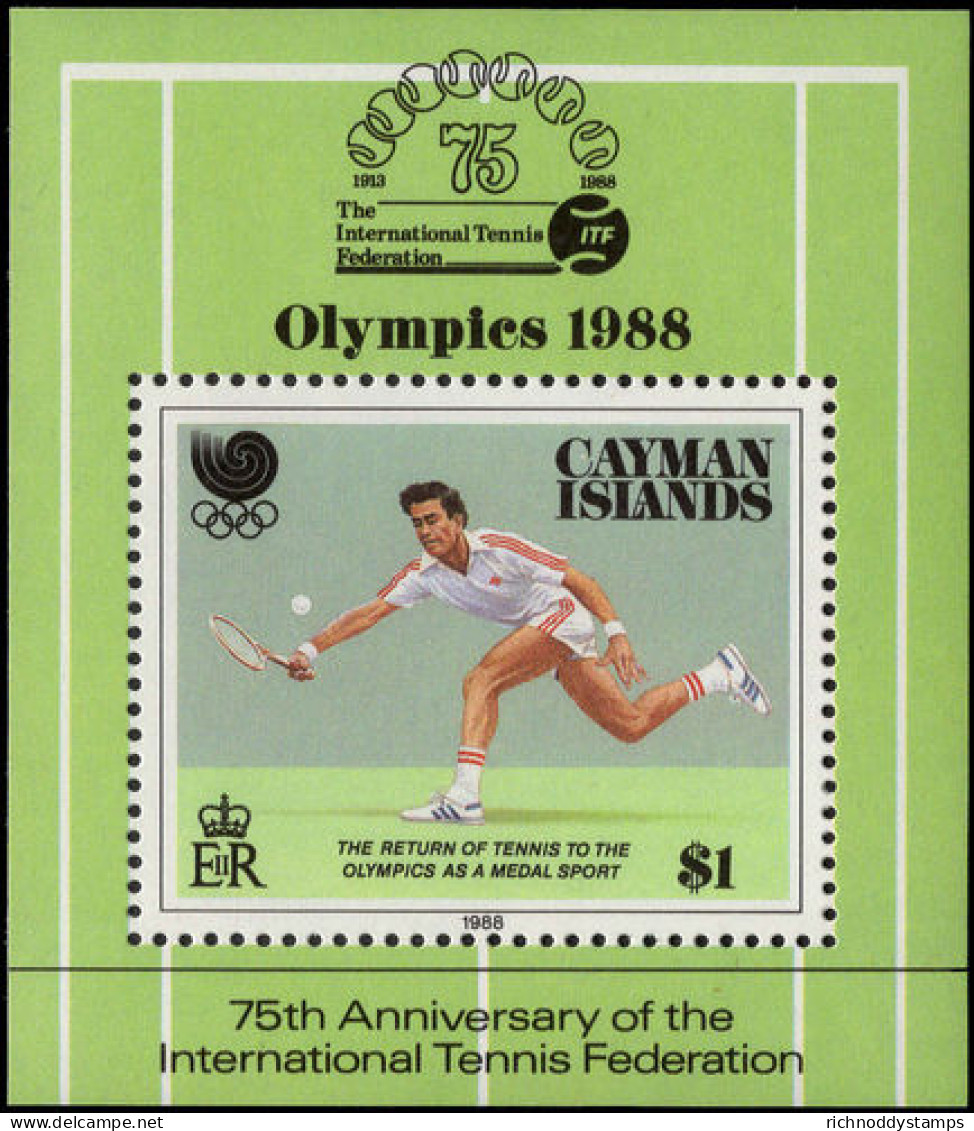 Cayman Islands 1988 Olympics Souvenir Sheet Unmounted Mint. - Cayman Islands
