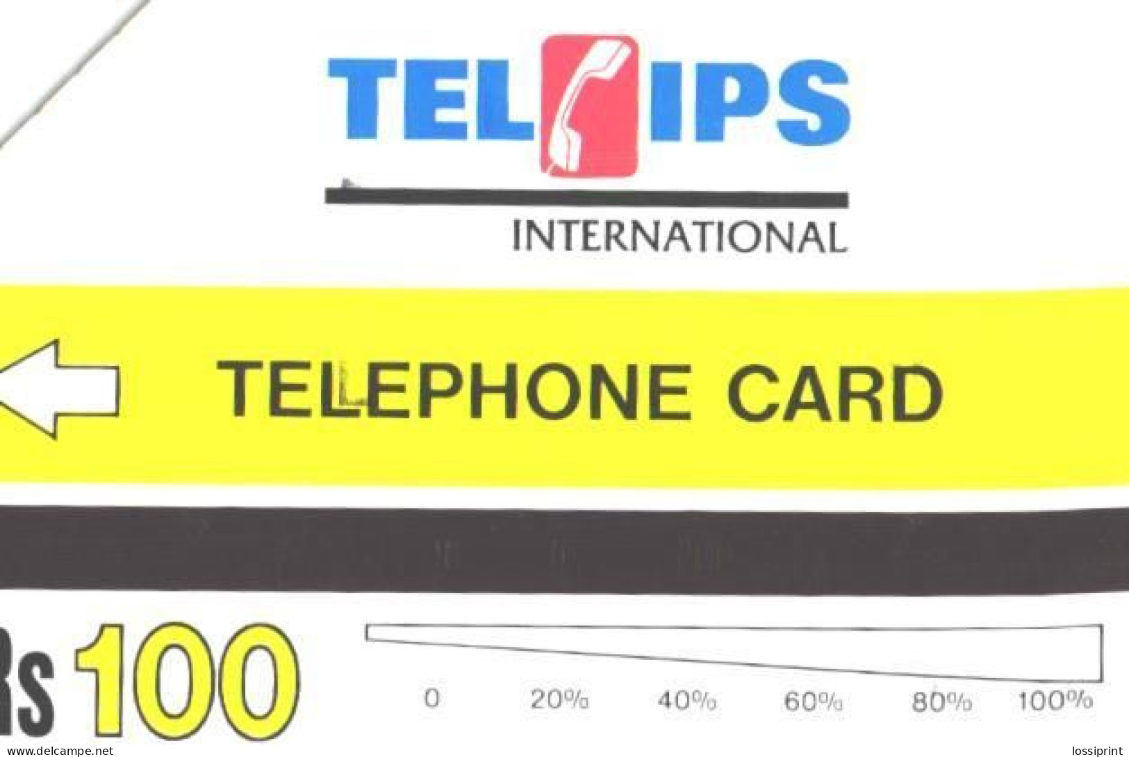 Pakistan:Used Phonecard, Telips, 100 Rs, Advertising - Pakistán