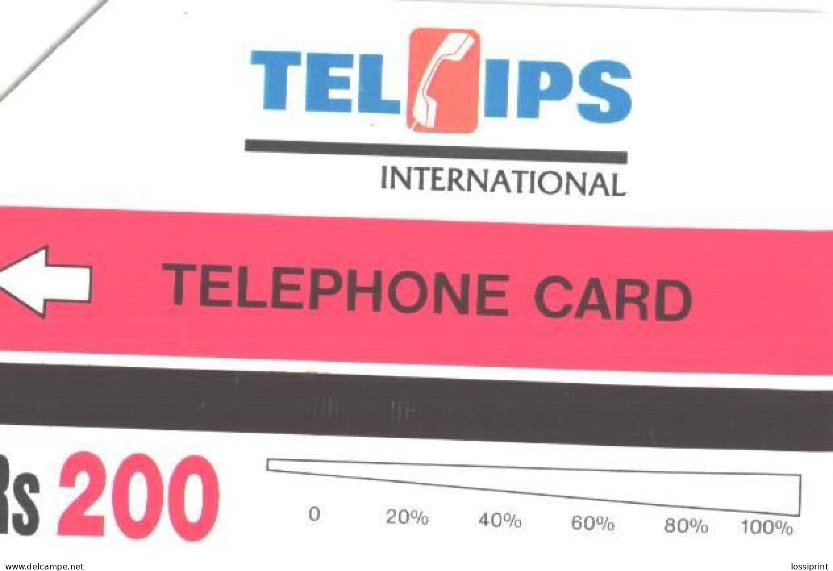 Pakistan:Used Phonecard, Telips, 200 Rs, Jupiter Insurance Company Limited - Pakistan