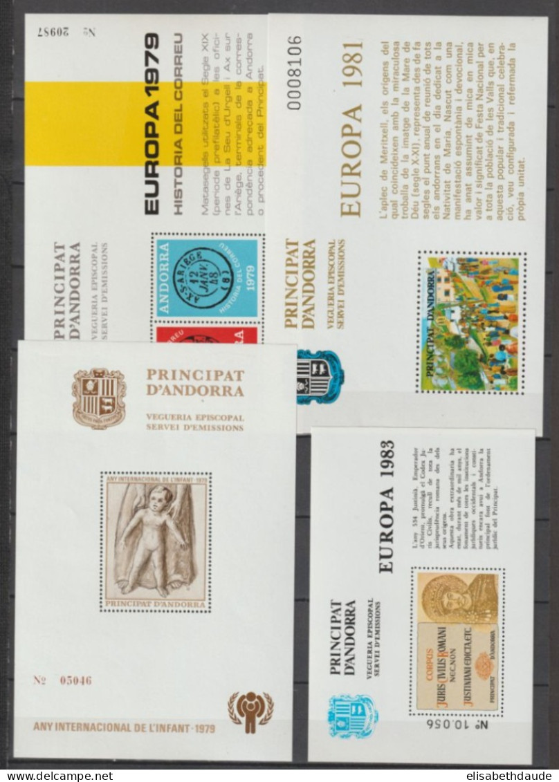 ANDORRE - 1979/1992 - 13 BLOCS SPECIAUX FRANCHISE POSTALE ** MNH - Unused Stamps