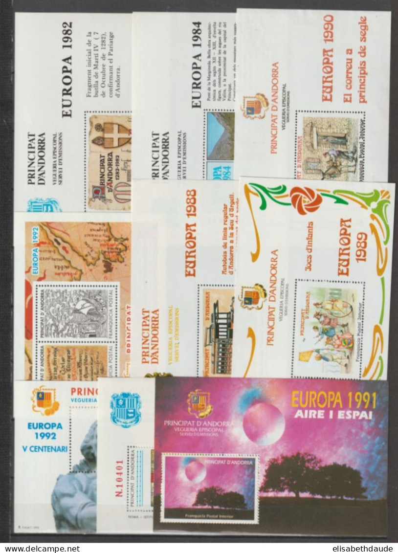 ANDORRE - 1979/1992 - 13 BLOCS SPECIAUX FRANCHISE POSTALE ** MNH - Unused Stamps