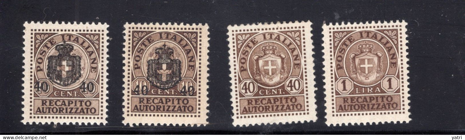 Luogotenenza (1945) - Recapito Autorizzato N. 1 (x2) - 2 - 3 MNH ** - Recapito Autorizzato