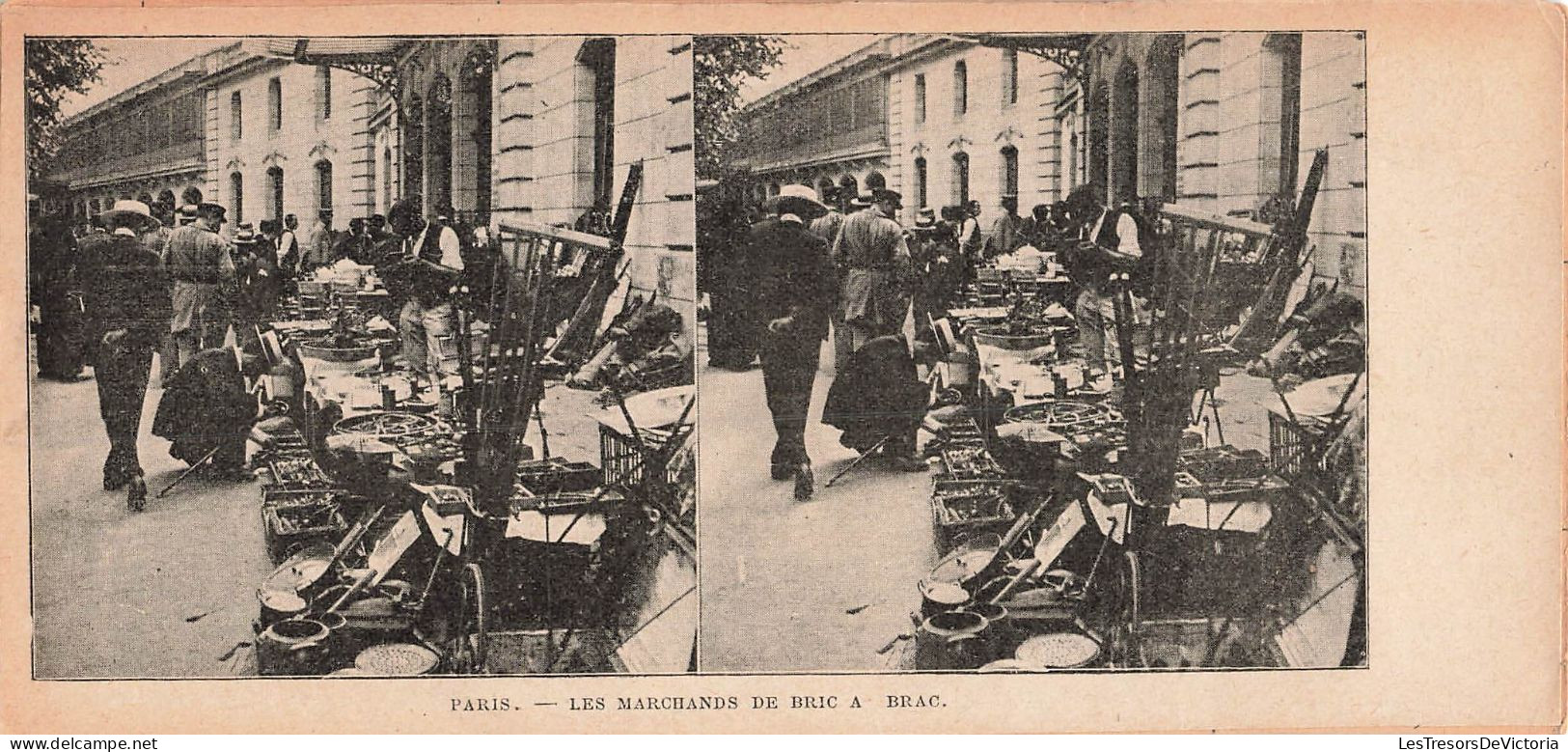 Paris - Carte Stéréoscopique - Les Marchands De Bric A Brac - Animé - Dim.7.5/8.5 Cm - Carte Postale Ancienne - Ambachten In Parijs