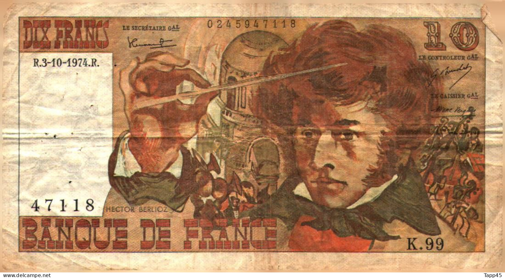 Billet > France > 10 Francs 1974 - 10 F 1972-1978 ''Berlioz''