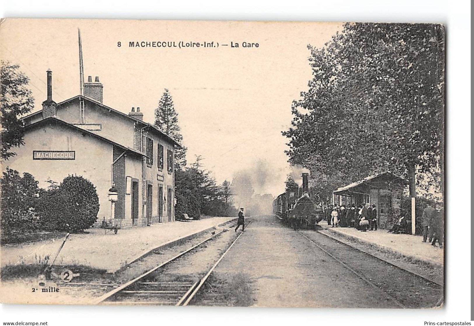 CPA 44 Machecoul La Gare Et Le Train Réseau Etat - Machecoul