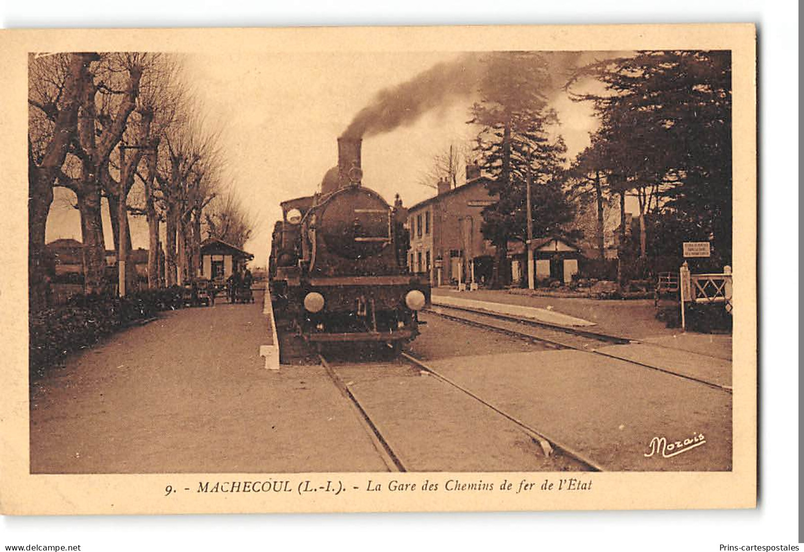 CPA 44 Machecoul La Gare Et Le Train Réseau Etat - Machecoul