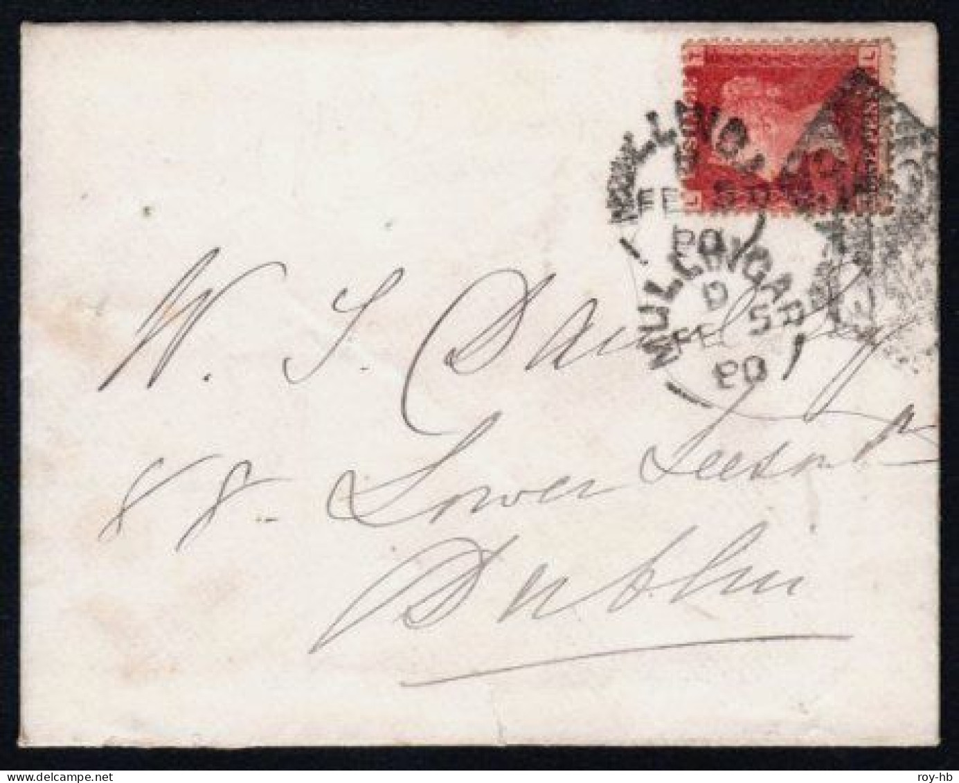 1880 Cover From Mullingar To Dublin Franked With 1d Pl. 223 In An Unusually Bright Rose-red Shade - Storia Postale