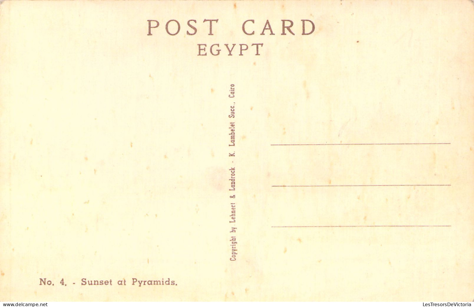 EGYPTE - Sunset At Pyramids -  Carte Postale Ancienne - Andere & Zonder Classificatie