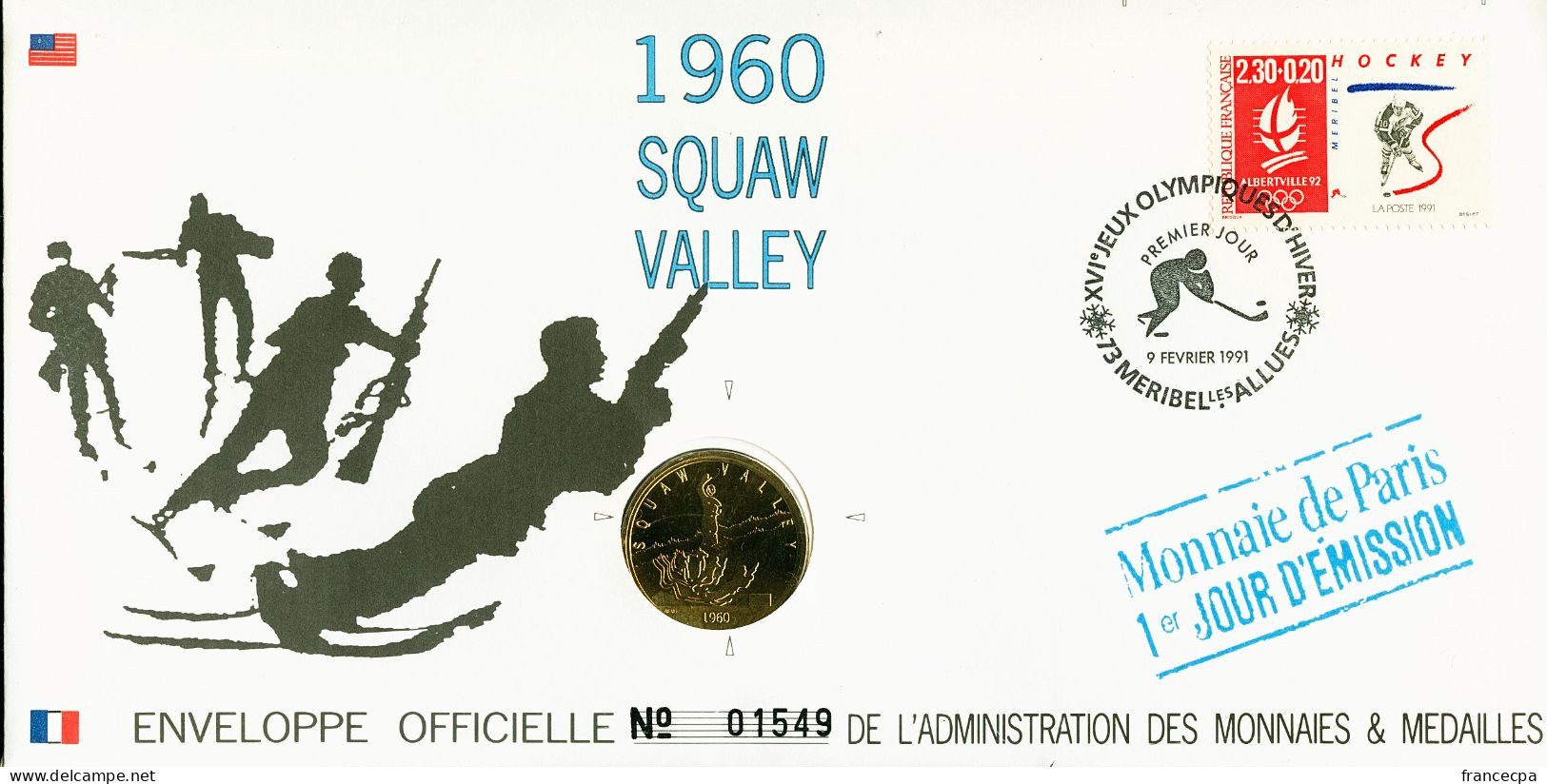 07 - JEUX OLYMPIQUES D'HIVER ALBERTVILLE 92 - 1960 SQUAW VALLEY - Inverno1960: Squaw Valley