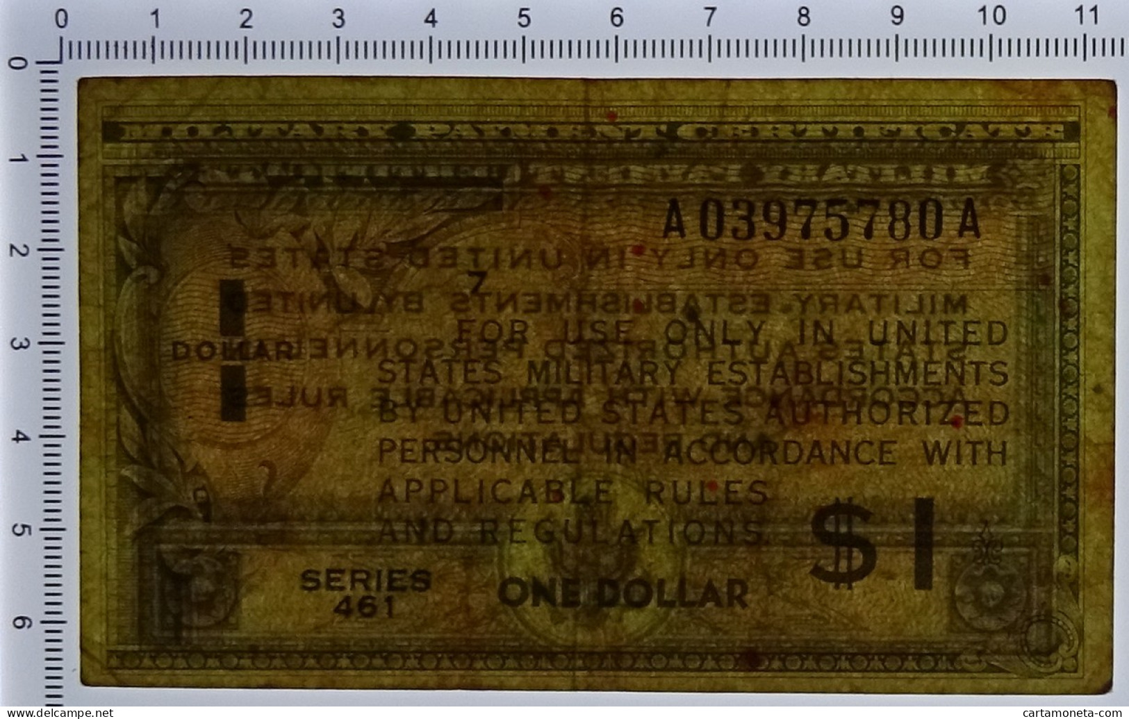 1 DOLLAR MILITARY PAYMENT CERTIFICATE UNITED STATES SERIES 461 17/09/1946 BB/BB+ - Occupation Alliés Seconde Guerre Mondiale