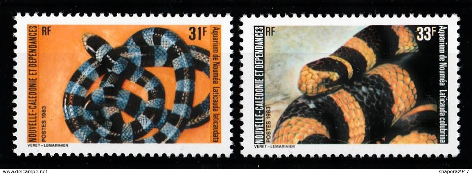 1983 Nuova Caledonia Water Snakes Set MNH** Ab230 - Serpents