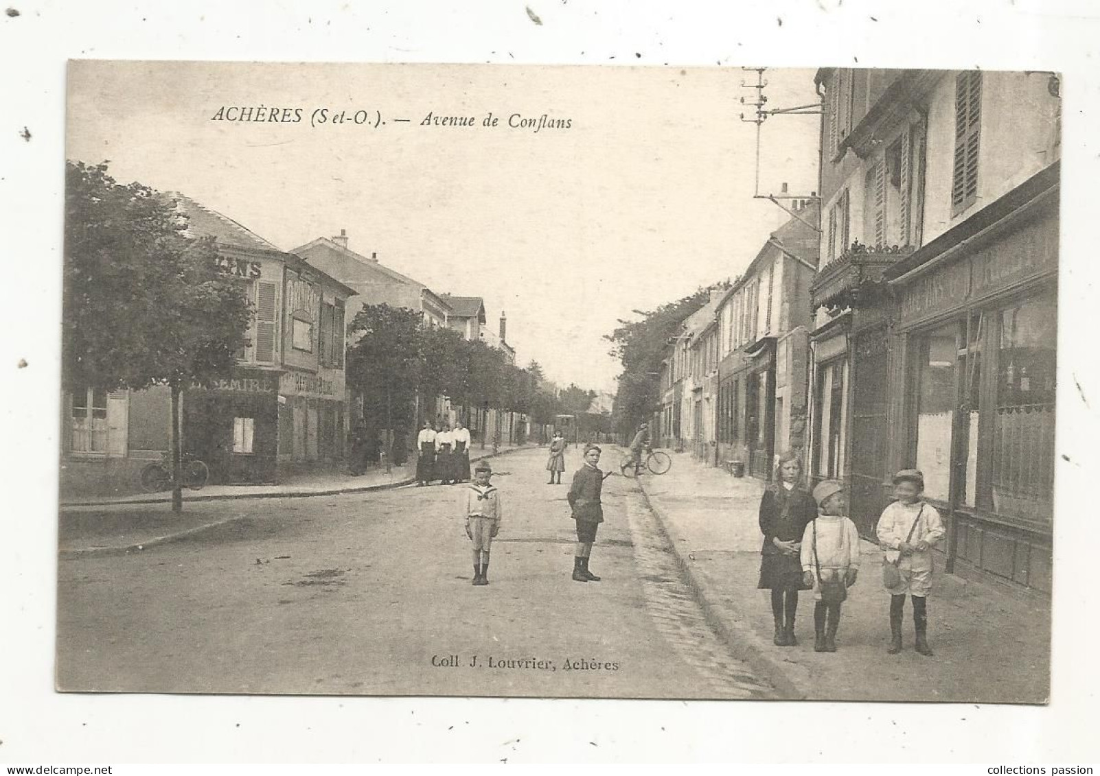 JC, Cp, 78, ACHERES, Avenue De CONFLANS, Commerce, écrite - Acheres