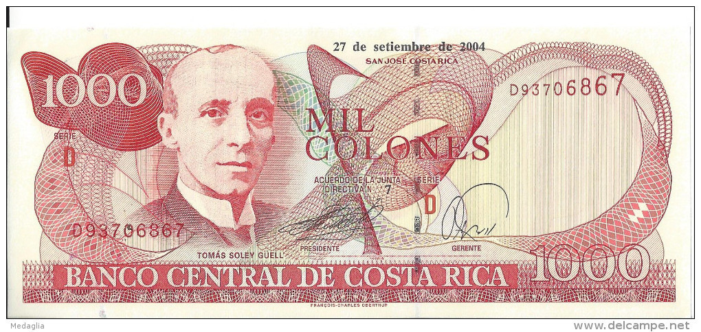 COSTA RICA - 1000 Colones 2004 UNC - Costa Rica