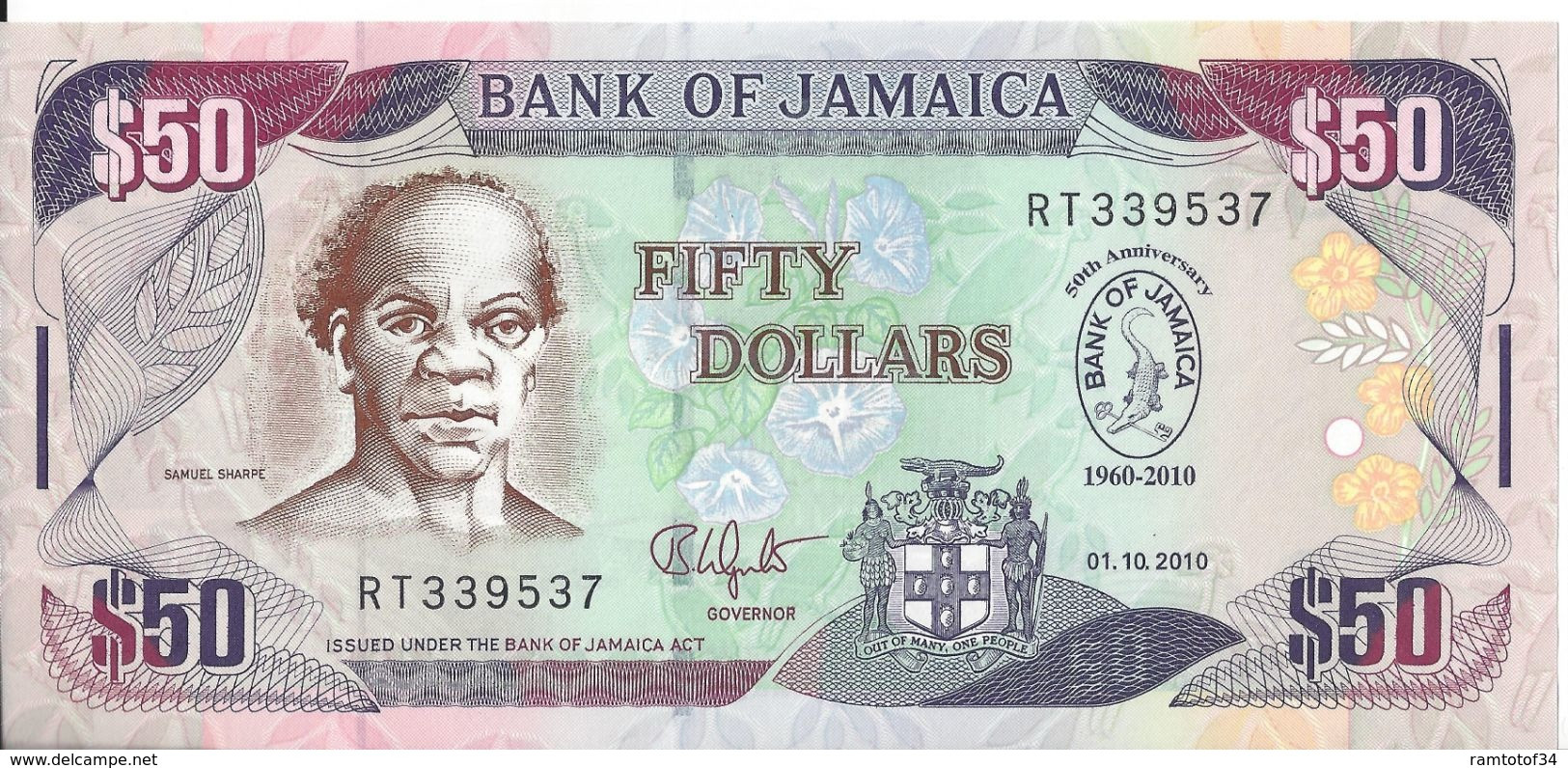 JAMAIQUE - 50 Dollars 2010 - UNC - Jamaique