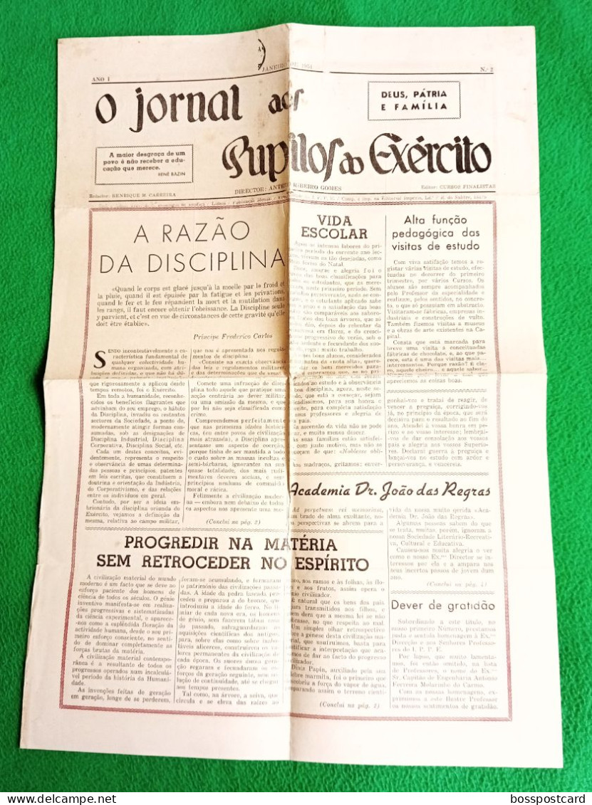 Lisboa - "O Jornal Dos Pupilos Do Exército" Nº 2, Janeiro De 1951 - Militar - Portugal - Autres & Non Classés