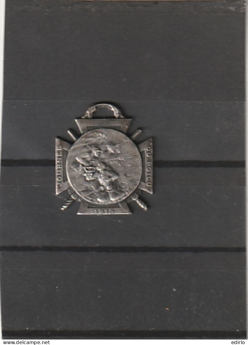 ***  MILITARIA ***14/18 --   Médaille Journée Du Poilu 1915 Avec Au Dos Batailles TB  - France
