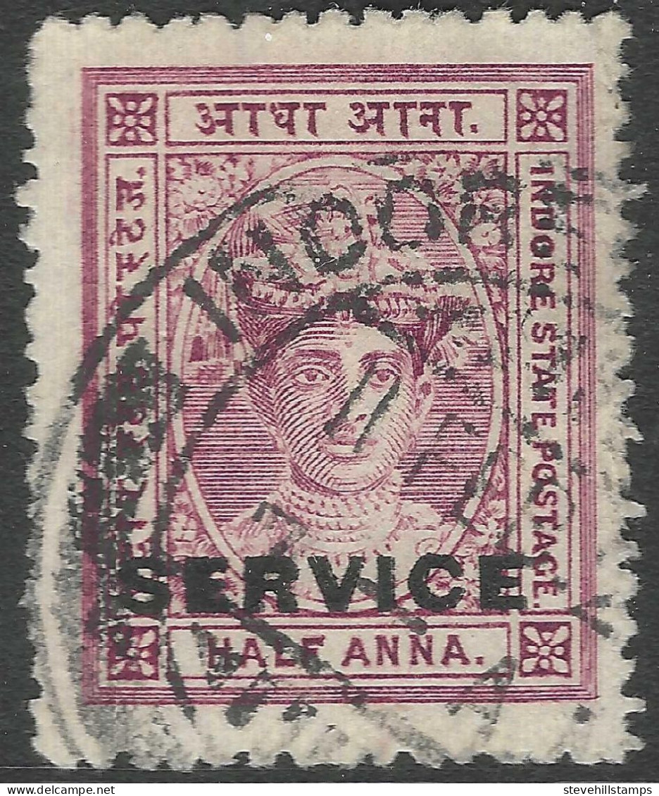 Indore (Holkar) State(India). 1904-06 Maharaja Tukoji Dao Holkar III. Officlal. ½a Used. SG S2 - Holkar