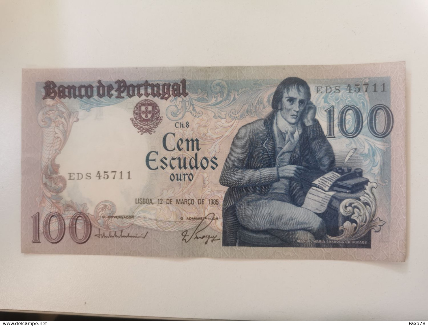 Portugal, 100 Escudos Bocage 1985. Numéros Seguidos - Portogallo