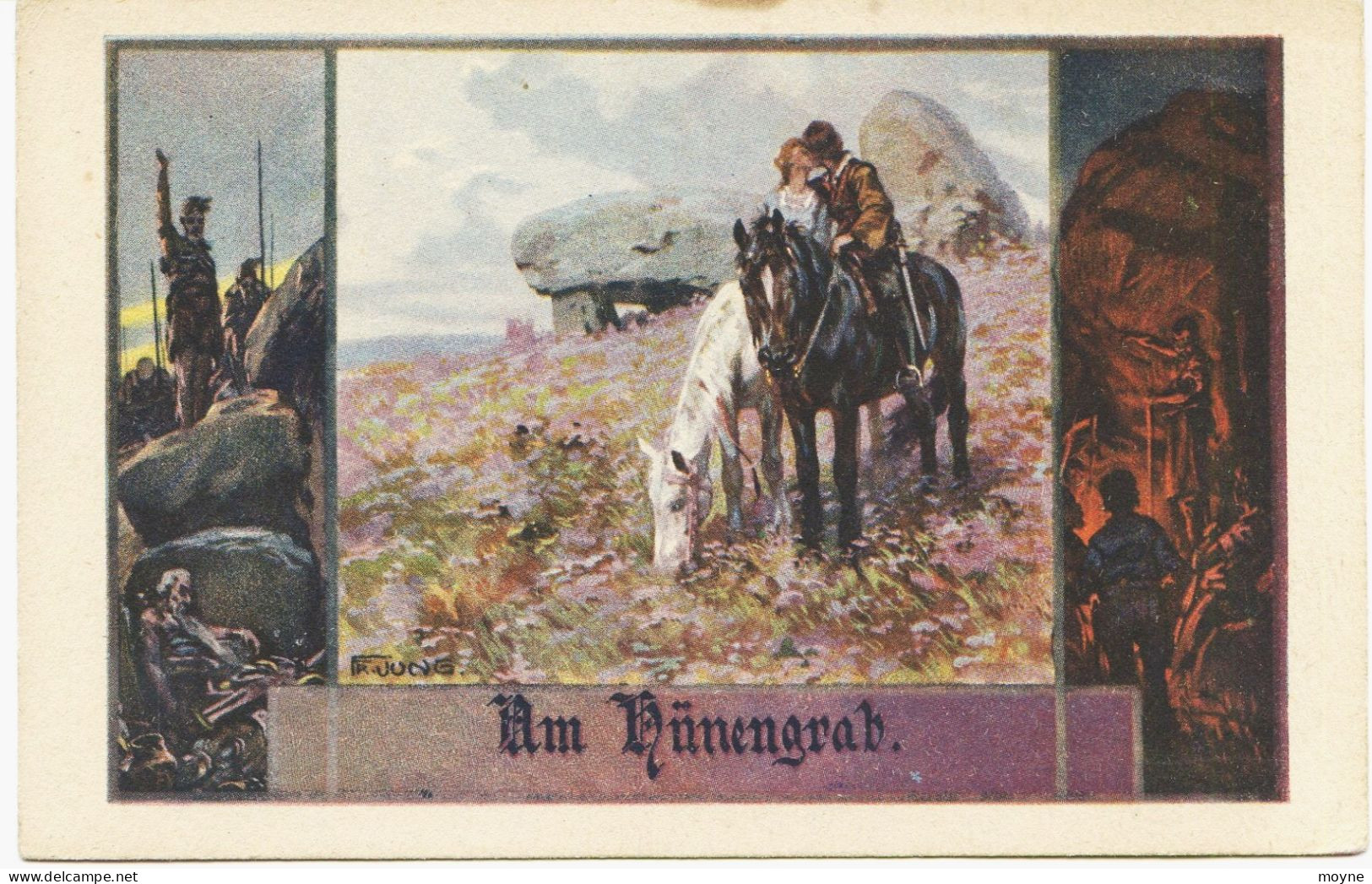 10322 - Allemagne -  Illustrateur   Fr  . JUNG     LES CHEVAUX  DEVANT  LES  DOLMENS - Jung