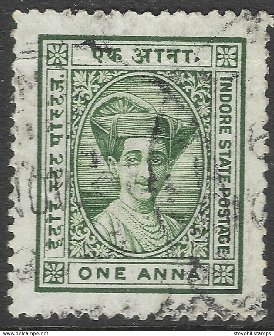 Indore (Holkar) State(India). 1927-37 Maharaja Yeshwant Rao Holkar II. 1a Used. SG 18 - Holkar