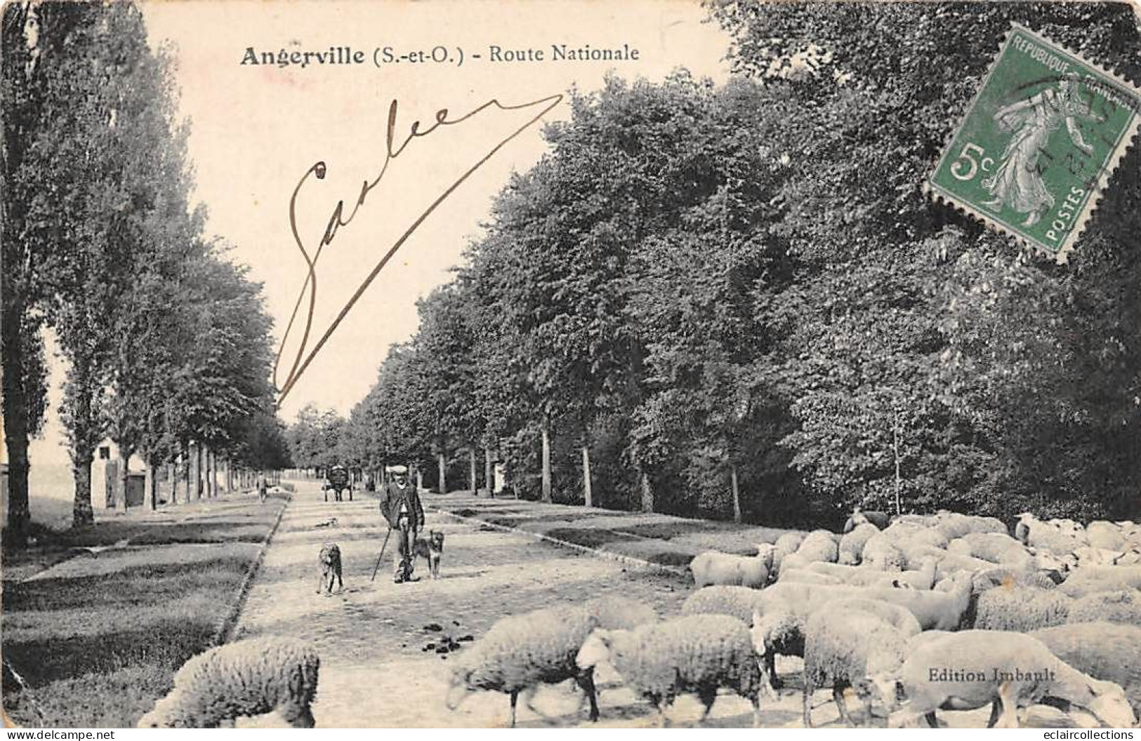 Angerville          91         Rue Nationale     Troupeau De Moutons  -  2  -            (voir Scan) - Angerville