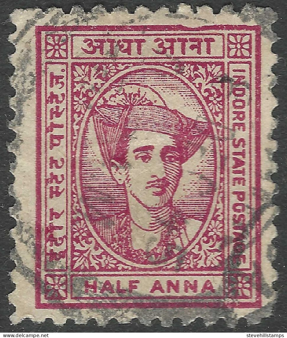 Indore (Holkar) State(India). 1940-46 Maharaja Yeshwant Rao Holkar II. ½a Used. SG 37 - Holkar