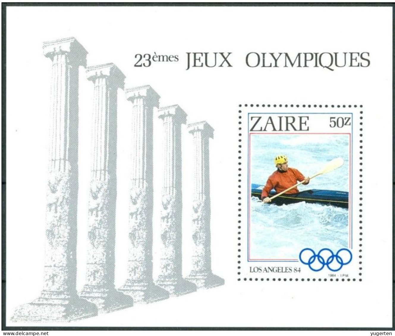 ZAIRE 1984 - 1 Sheet - MNH - Olympics - Canoeing - Canoe - Canoa-kayak - Kayaking - Kanu - Los Angeles - JO - Kanu